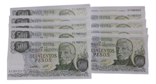 Bottero N 2430b. Lote X 10 Billetes Correlativos Sin Circula