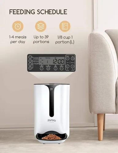 Faroro Dispensador Automático Comida Gatos Perros 7l