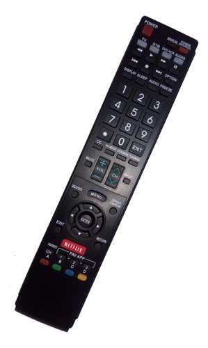 Control Tv Remoto Compatible Con Sharp Aquos Tv 3d Netflix