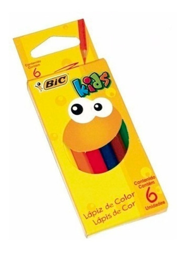 Lapices Colores Bic Kids X 6 Unidades Cortos