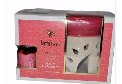 Set Krishna Zen Difusor+2velas+esencia 15ml.rosa Oudhnegr
