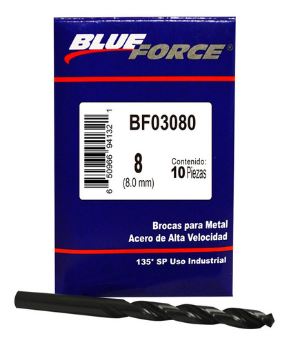 Brocas Para Metal Blue Force De 8.00mm 10pz