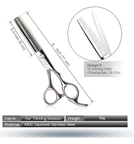 Kit Tijeras Profesionales Filos Navaja + Entresacadora Acero