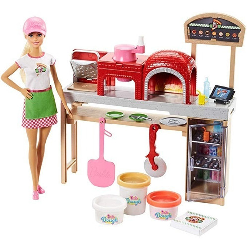 Pizza De Barbie Doll Y Chef Set De Juego, Rubio