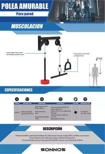 Sol Fitness Polea Para Amurar A La Pared Y Entrenar En Casa