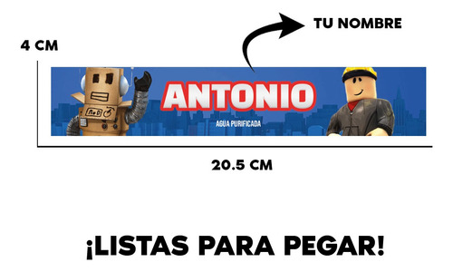 28 Etiquetas Para Botella Agua Tipo Roblox Decoracion
