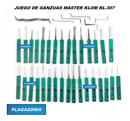 Imagen 2 de 10 de Juego De Ganzúas Profesional 37 Pcs. Master Klom Kl-307
