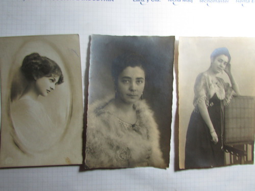 Lote  N2 De 3 Postales  Mujeres 1920-1930 H1