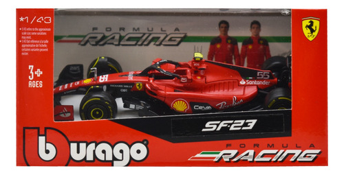 Ferrari C Sainz Formula Racing 2023 Escala 1.43 Burago Color Rojo