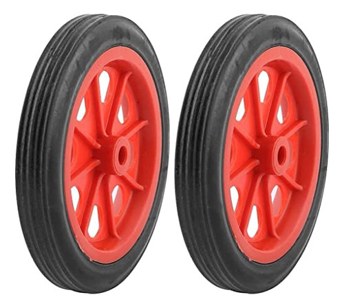 Cesta Carro Compra 2 Pzs Ruedas 5.5puLG Rojo Negro