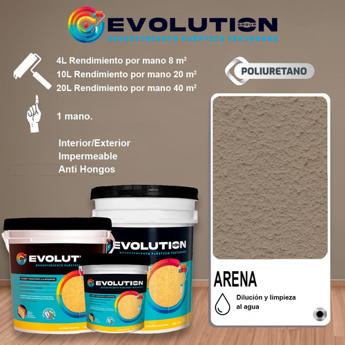 Revestimiento Texturado Evolution Group Rodillo 20 Lts Borgoña