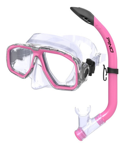 Set Snorkeling Pino Junior Mascara Buceo Kit Combo Color Rosa