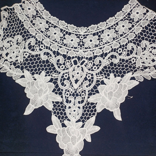 Cuello Encaje Guipur Elegantes Playeras 45x45cm L1829 Blanco