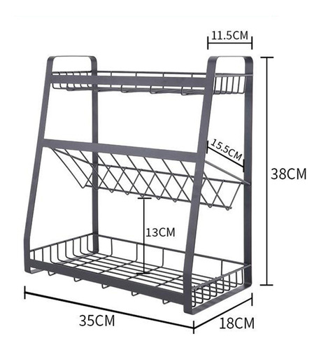 Estante De Especias, Organizador De 3 Niveles Para Estilo1