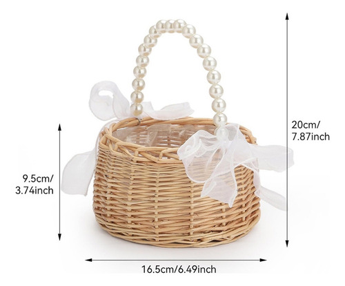 Wyq Cesta De Mimbre Para Niñas Con Flores Para Bodas, Cesta