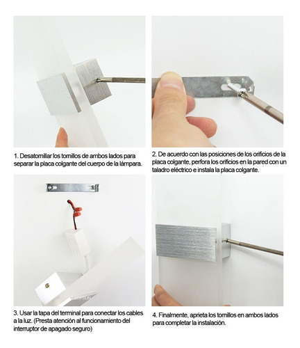 Lâmpada De Parede Para Quarto Com Luzes Led Brancas De