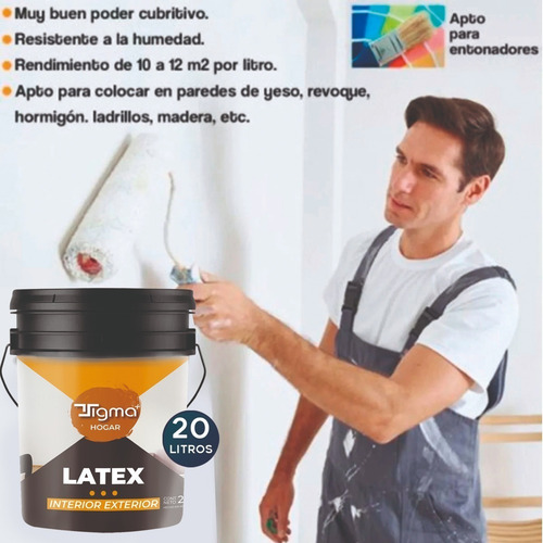 Imagen 5 de 8 de Latex Interior Exterior Pintura Cubritiva 20l