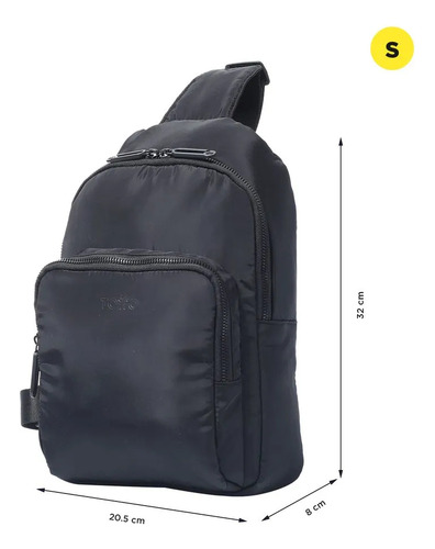 Totto Bolsa De Dama - Mujer Crossbody Ajustable Logar2.0241 Acabado De Los Herrajes Metalicos Color Negro Correa De Hombro Negro Diseño De La Tela Lisa Negro Lisa Metalicos Negro