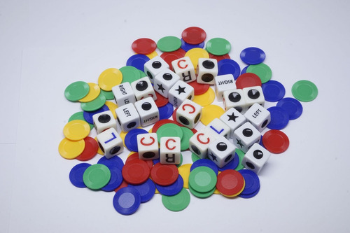 Juego De Dados De 4 Colores Izquierda-centro-derecha A