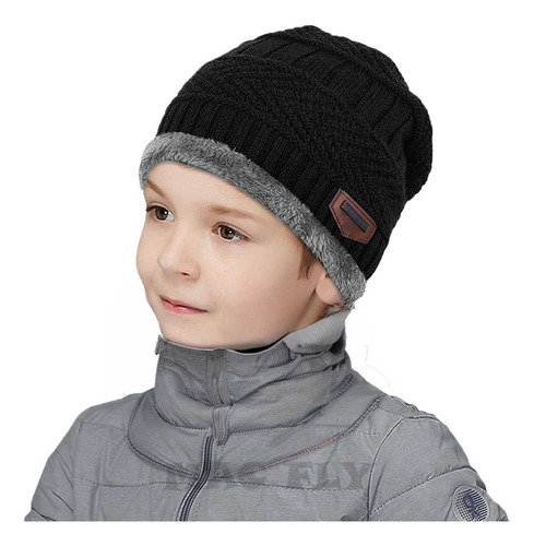 Gorro De Lana Niños Invierno Beanie Abrigado Con Corderito