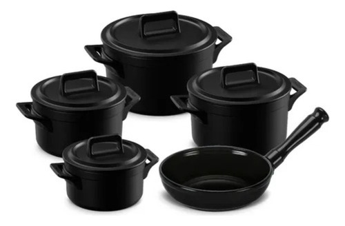 Conjunto De Panelas Clear+ 5 Peças - Preto - Ceraflame Preto