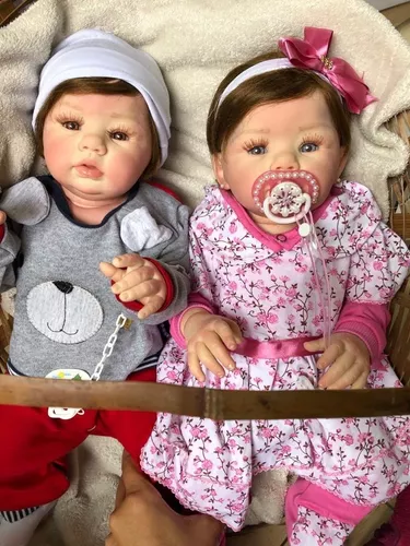 BEBÊ REBORN REALISTA KYLIN CASAL DE GÊMEOS