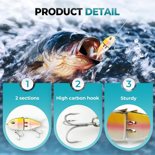 Mini Glide Lure, Swimbait, Realistic Water Amarillo