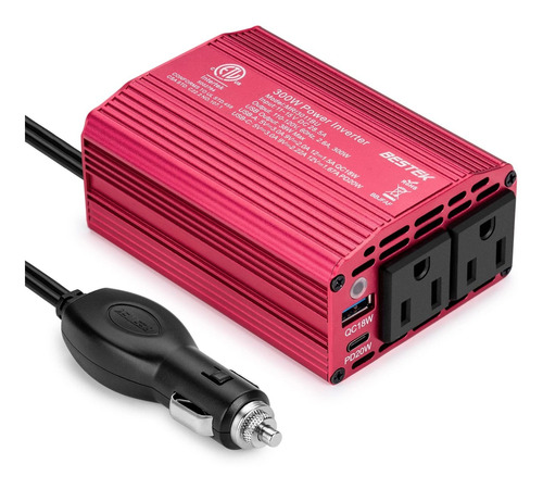 Bestek Car Power Inverter Dc 5 To Plug Adapter Outlet Pd