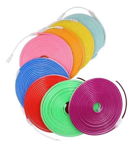 Neon Flex Led Rollo 5 Metros Con Adaptador (elegir Color)