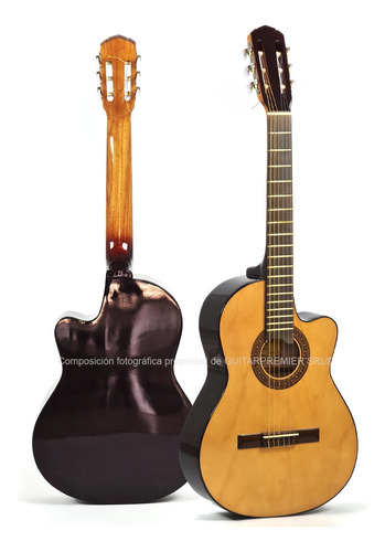 Guitarra Electrocriolla Con Corte Negro Tensor Manual Pua Gp