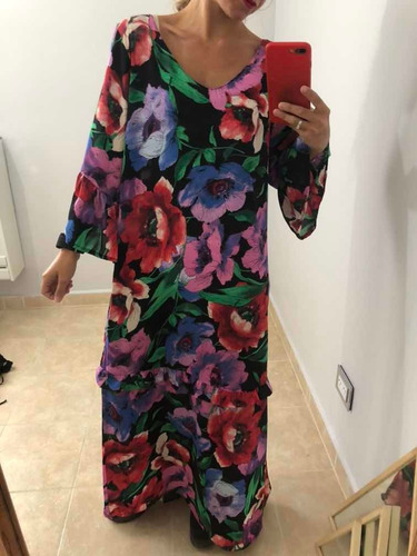 Vestido Floreado Corto Hay Talle Xl Noche Fiesta Elegante