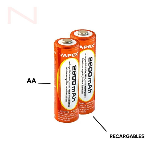 Imagen 2 de 4 de Blister Pilas Recargables Aa 2900 Mah Vapex X2 Unidades