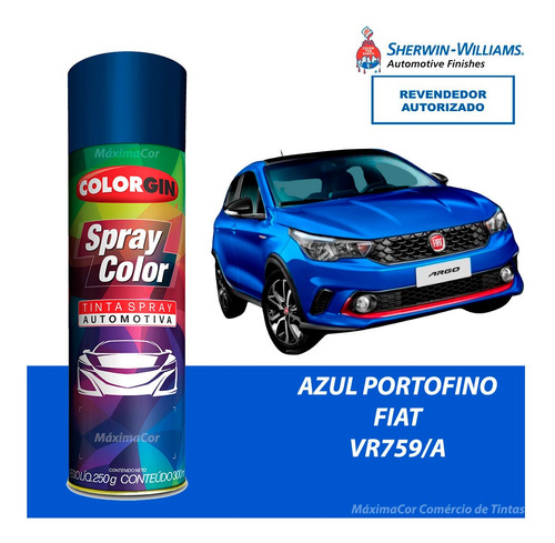 Tinta Spray Automotivo Azul Portofino Fiat 300ml