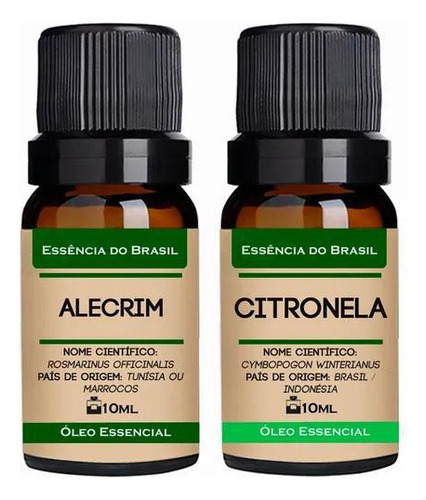 Kit 2 Óleos Essenciais 10ml - Alecrim + Citronela