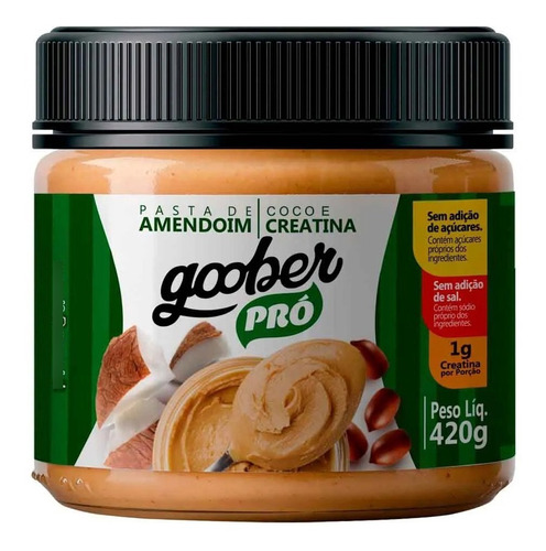 Pasta De Amendoim Pró Com Coco E Creatina Goober 420g
