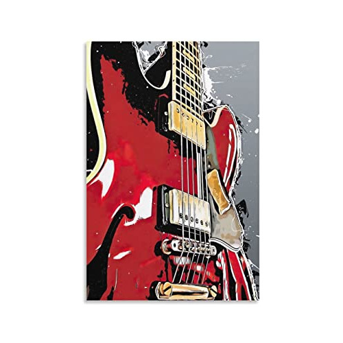 Guitar Poster Rock Music Decor, Vintage Guitar Wall Art...