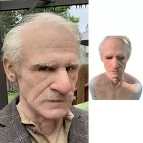 Máscara De Peruca Realista 3d Idoso Paródia Prop Halloween