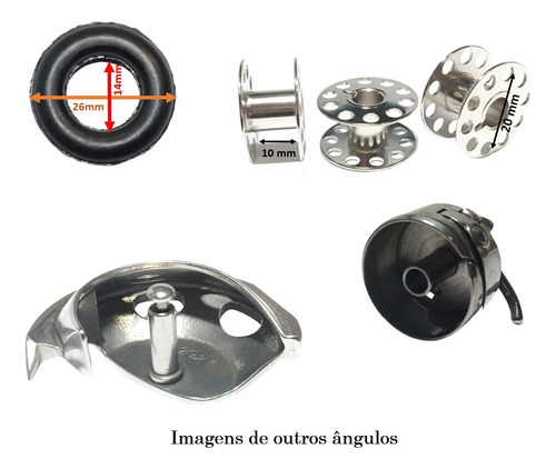 Lançadeira Caixa Bobina Anel Borracha Singer 15c Domésticas