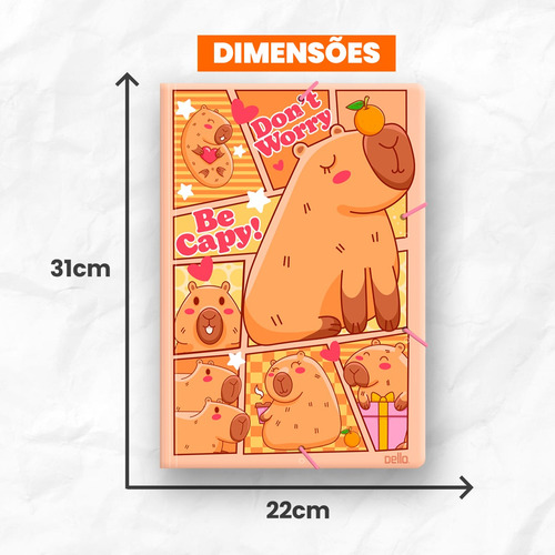 Kit 5 Pastas Aba Elástico A4 Capivara Be Capy