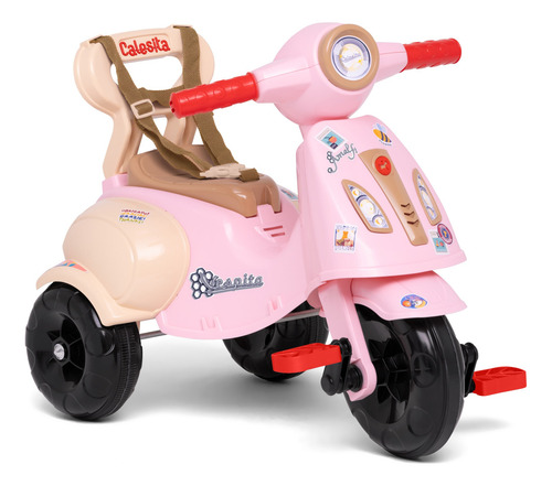 Triciclo Infantil De Passeio E Pedal Com Empurrador Vespita