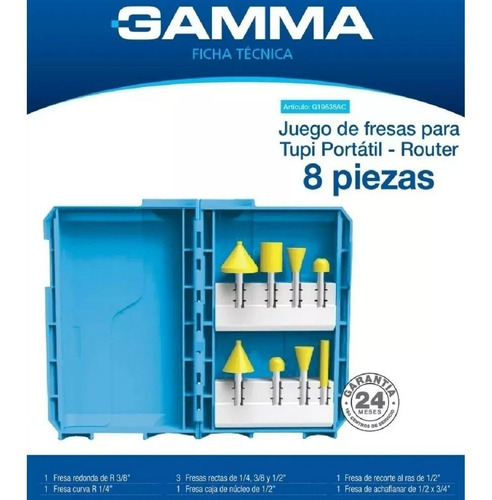Imagen 2 de 6 de Juego Set Fresas Kit Router Tupi Portatil Madera Piezas