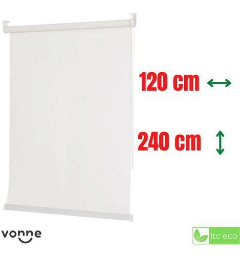Imagen 1 de 10 de Cortina Blanca Roller Blackout 120x240 Black Out Enrrollable