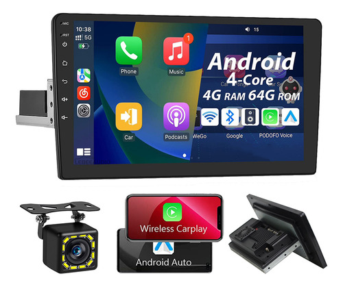 Lebeeaudio 9 Pulgadas Coche Estereo Android 13 Gps 1 Din Carplay 4+64g Con Inalámbrico Android Auto Y Carplay