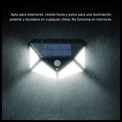 Reflector Led Batería Con Panel Solar De Pared Para Exteriores Ángulo Amplio