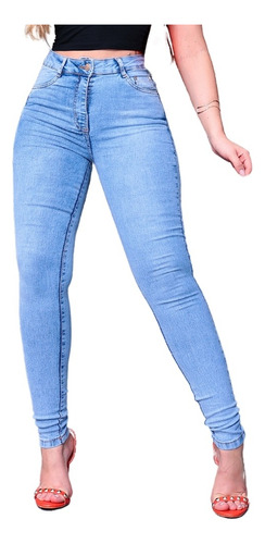 Calça Jeans Feminina Skinny Pala Coração Modela Bumbum Clara