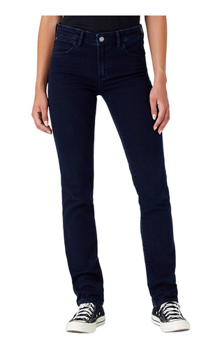 Jeans Wrangler Mujer Straight Fit Blue Black