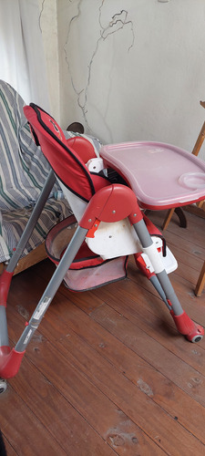 Silla De Comer Disney Unisex Con Rueditas 3 Posiciones Sillita De Comer Roja (Usado)