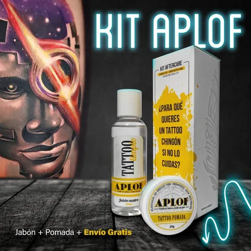 Kit Tattoo Pomada Y Jabón Neutro Aplof Cuida Tatuaje Crema