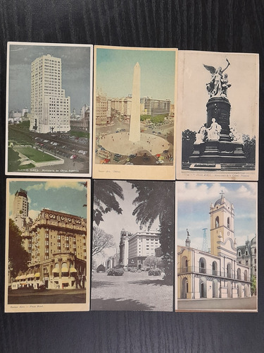 Postal Buenos Aires Lote X 6 Hotel Plaza Monumento A Francia (Usado)
