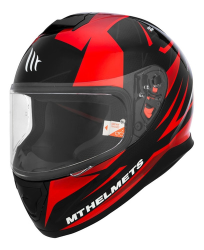Casco Moto integral Mt Thunder 3 Effect rojo Negro Brillo